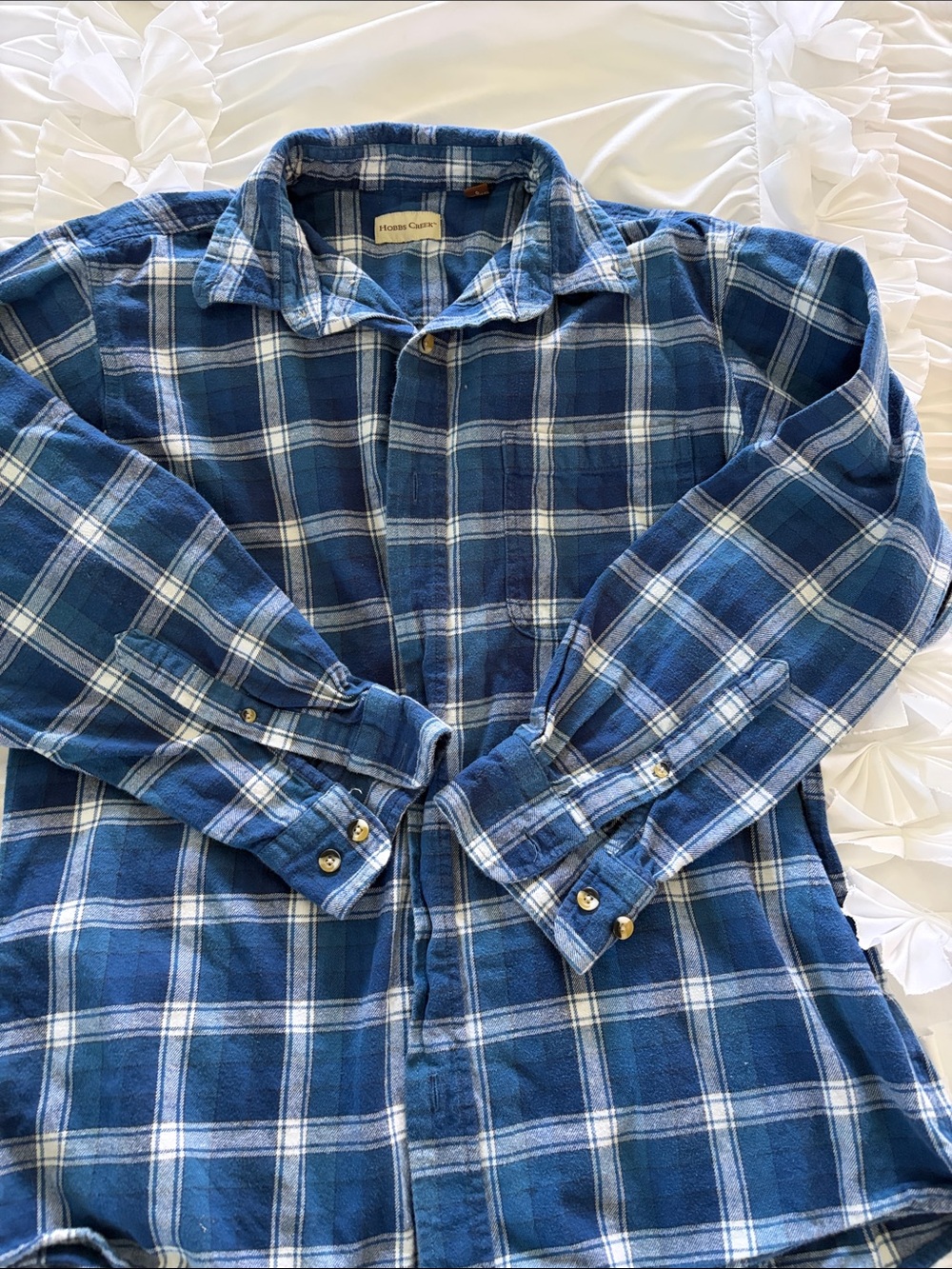 Men's Blue Plaid Button-Down Shirt by Brooks & Crew